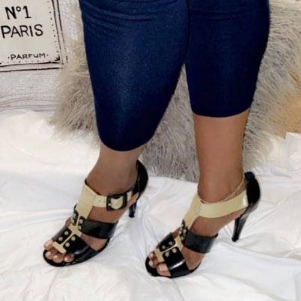 Womens Patent Strappy Heels